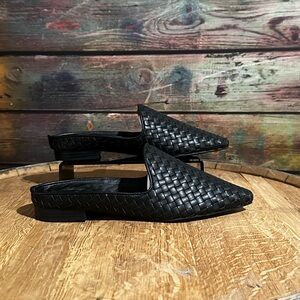 🖤 MIA Johona WV Black Woven Pointed Toe Flats – Size 6 🖤
